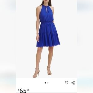 Vince Camuto Tiered Pink Halter Neck Dress